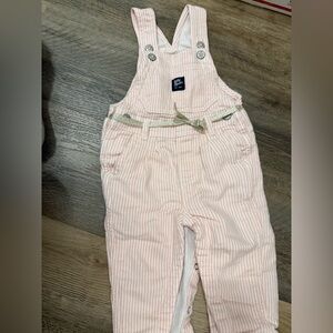 Charming Pink Striped Kids Overalls
